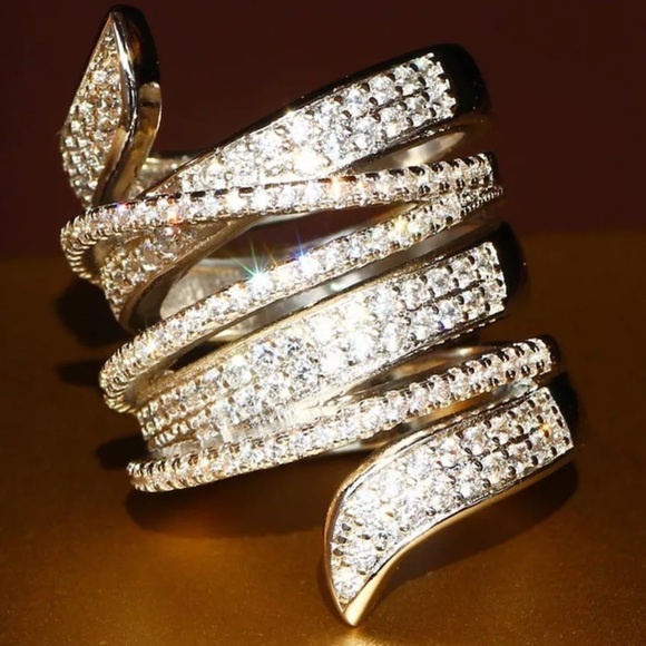 Sterling silver geometric lines ring - Picture 3 of 4